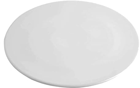 Vision4ever 33cm White Porcelain Pizza Plate – Round Flat Serving Platter for Dinner & Pizza