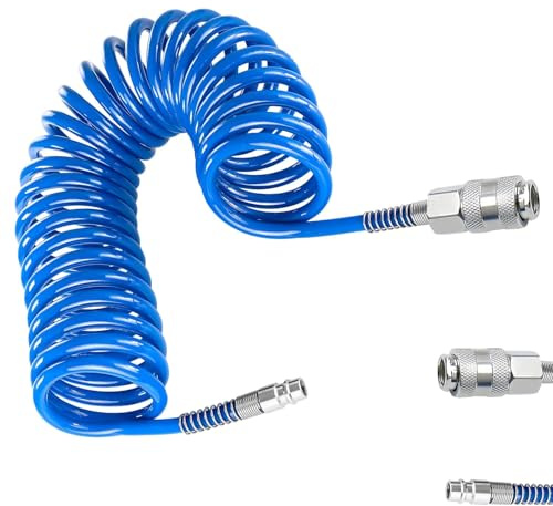 AMONENZ Tubo Compressore Aria, 9 m Tubo per Compressore, Diametro Esterno 6 mm, Diametro Interno 4 mm, Accessori Compressore Aria con Attacco Rapido, per Utensili Pneumatici e Pompe ad Aria