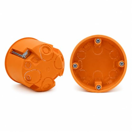 O4L Hohlwanddose Ø68x61 mm Orange 20 Stück – Gerätedose Trockenbau & Gipskarton – Unterputzdose für Steckdosen & Lichtschalter – Hohlwand Gerätedosen – Elektro Installationsdose