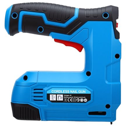 Luocute Engrapadora Eléctrica, Pistola de Clavos Recta Alimentada por Batería de Iones de Litio con Capacidad de 1500 MAh e Interruptor de Seguridad, para Tapicería, Carpintería,