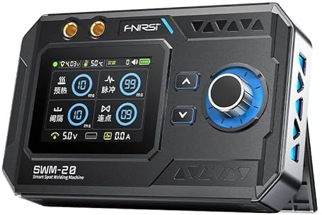 Punktschweißgerät,Handgeführte Doppelimpuls-Punktschweißmaschine 1200A Punktschweißstift 2.4-Zoll-TFT-Display 0.1–0.5 mm Nickelblech SWM-20 Punktschweißgerät für Akkus