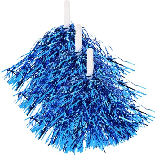 Artibetter Pompones de Animadoras 24 Piezas Pet Azul para Porristas
