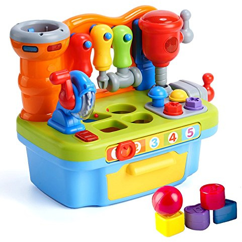 Woby Multifunctional Musical Learning Tool Workbench Toy Set for Kids with Shape Sorter Tools
