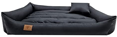 Odol-Plu XXL - Hundebett - Hundekissen - Hundesofa mit Wendekissen (Größe und Farbe wählbar) (120x90 schwarz)