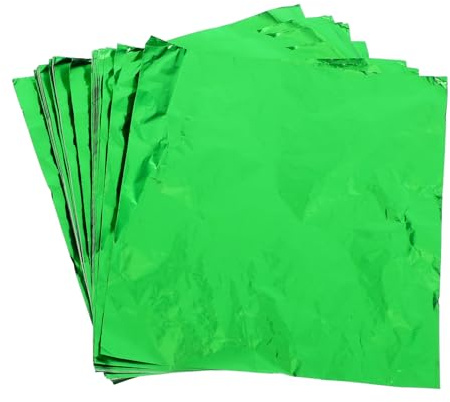 NUOBESTY Grüne Aluminiumfolie für Schokolade 20x20cm 100 Stück | Lebensmittelverpackung für Hochzeit und Zuhause, Zähigkeit, Praktische Nutzung