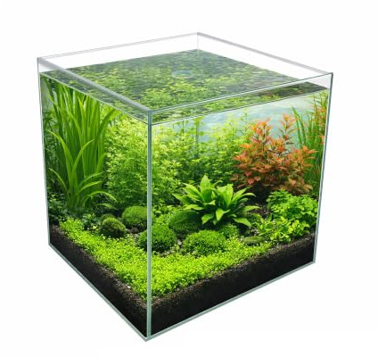 Glas-Aquarium Würfel 40×40×40 cm Ultra Clear Weißglas Nano Cube
