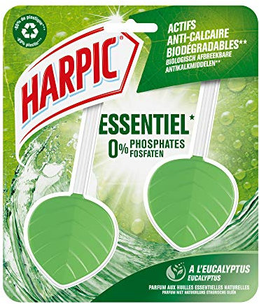 Harpic Bloc WC - Nettoyant WC Écologique Galet Détartrant - Parfum Eucalyptus - lot de 2