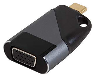 Realm USB-C to VGA Adapter, USB Type C to VGA Travel Adapter, Compatible for MacBook Pro 2020, iPad Pro 2020, Chromebooks, XPS 13/15, Surface Book, Galaxy S20 and More, Black (RLMH12BK)