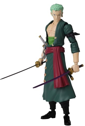 BANDAI - One Piece Anime Heroes Figura de Acción Roronoa Zoro 17cm - 36932 Multicolor - Figuras articuladas - ¡Hazte con el Tesoro de Las Figuras Anime Heroes de One Piece!.