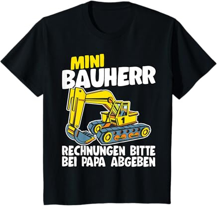 Mini Bauherr Bagger Geschenk Sohn Enkel Lustig Hausbau T-Shirt