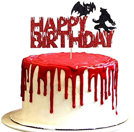 Tortenaufsatz Vampir VS Werwolf Party Thema Halloween Fledermaus Werwolf Kuchen Topper Geburtstag Kuchen Dekoration
