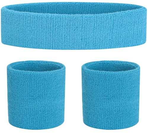 Gestreiftes Schweißband-Set Sport-Stirnband-Armband-Set