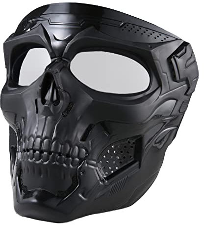 Airsoft Skull Mask Full Face Tactical Masks with PC Lens，Resistant Army Fans Supplies Tactical Mask for Halloween Paintball Game Movie Props Party and Other Outdoor Activities