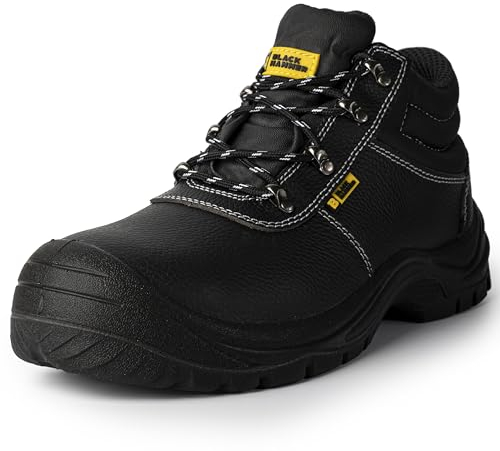 Black Hammer Work Safety Boots Mens Waterproof Shoes Leather Steel Toe Cap Working Ankle Lightweight Footwear S3 SRC Storm (9 UK)