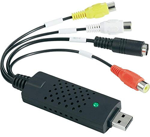 REACHYEA Convertisseur VHS vers numérique USB 2.0 - Convertisseur vidéo - Carte de capture audio VHS Box VHS VCR TV vers numérique - Convertisseur compatible Win 7/8/10