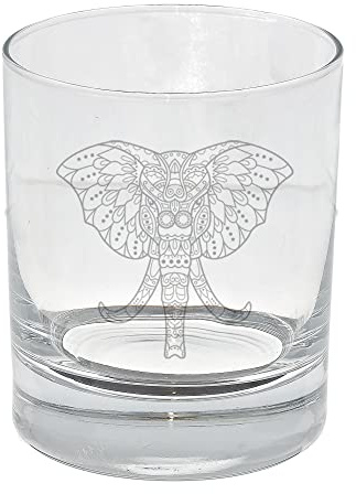 Elephant Engraved Whisky Glass Etched Elephant Drinkware Gift for Elephant Lovers Birthday Gift for Her Him Elephant Gift Animal Lover Engraved Whisky/Whiskey Glass Elephant Design Whisky Glass