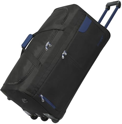 Rocklands® Lightweight Luggage Rolling Holdall Suitcase Wheeled Duffle Bag Cargo Sport Travel Bag RL501 (Navy/Black, X Large - 36 (H91 x L45 x W42 cm))