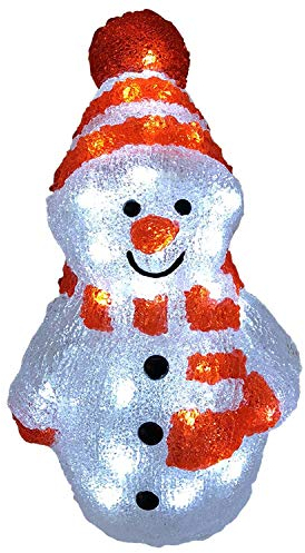 XXL Acryl Schneemann Figur kaltweiß 96 LEDs Beleuchtung Außenbeleuchtung Weihnachtsbeleuchtung Strombetrieb