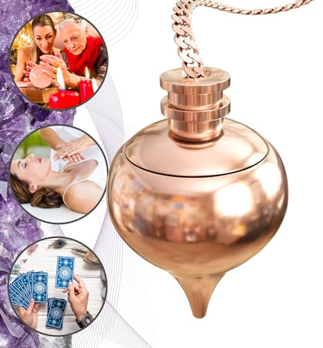 Pendule Divinatoire de Radiesthesie Goutte d'Eau Abbe Mermet et sa CHAMBRE TEMOIN en Laiton Cuivré (Metal) - Magnetiseur Sourcier Géobiologie