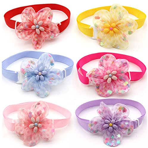 Haustierhalsband glocken 30/50 PC Haustier Zubehör Blume Design Hund Welpen Bowties Krawatte Einstellbare Haustiere Hundekragen Fliege Krawatte Krawatte Haustier Versorgung Hundebogen Halloween hausti