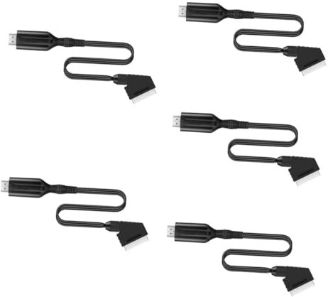 Gatuida 5pièces Convertisseur Scart vers Adaptateur Vidéo Audio avec Câble USB Compatible avec TV Et Moniteurs Prise Charge pour Transférer des Signaux VHS Et DVD