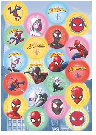 Dekora, Mini Dischi di Ostia di Spiderman, Decorazioni Commestibili per Cupcake, Biscotti e Muffin, Merende e Feste per Bambini, Dischi da 3,4 CM