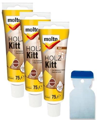 3x Molto Holzkitt 75 g Set Reparaturspachtel (Mahagoni)