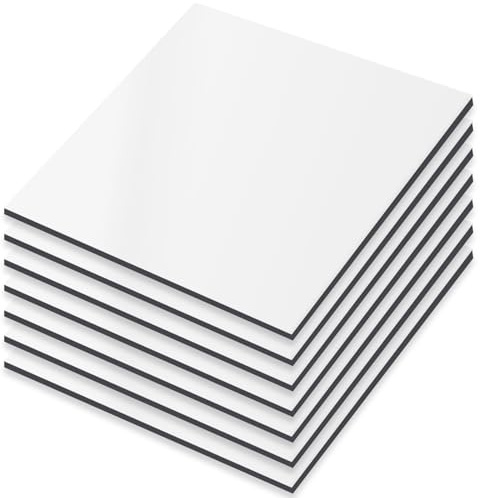 WOPPLXY 8 Stück Aluverbundplatte 3mm Dick, 30x30cm Aluminium Platte für Innen, Draußen, Werbeschild, Wandverkleidung (Weiß)