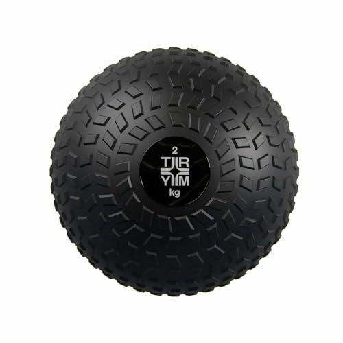 Trym Slam Ball - Gewicht 2kg bis 30kg, Hart, Rutschfest mit Griffiger, Wasserresistent, PVC, Stahlsandfüllung, Schwarz - Medizinball, Gewichtsball, Trainingsball, Wall Ball, für Krafttraining, Fitness
