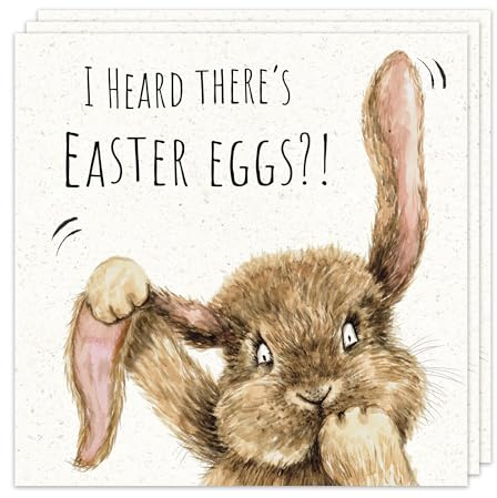 Twizler Lustige Osterkarten 3er Pack - Hasen-Design - Osterkarten Multipack - 3er Pack Osterkarten - Frohe Ostern Karten