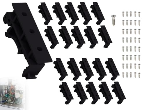 Lhbwhiz 20 Stück Hutschienen Adapter Set,PCB DIN C45 Halter,Leiterplatten Halterung Clip,DIN Schienen Installationhalterung,hutschienenhalter Installationadapter,din rail Adapter mit 40 Schrauben 35mm
