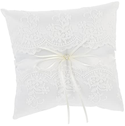 KITANDOVE Ringkissen Für Hochzeit Mit Schleifen-Design Satin-Material Kompakt Und Wiederverwendbar Für Sichere Aufbewahrung Von Eheringen