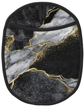 Fissure d'or en marbre Noir, Maniques, maniques résistantes à la Chaleur, maniques de Cuisine en Silicone antidérapantes