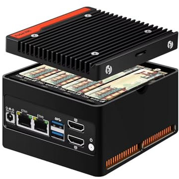PeeliCeeli 4 Bay NAS Mini PC N100, 4 NVMe Micro NAS Server Desktop Computer, Dual 2.5GbE i226V Small Network Attached Storage with USB3.2, Support WiFi7, Barebone (NO RAM/SSD/OS)