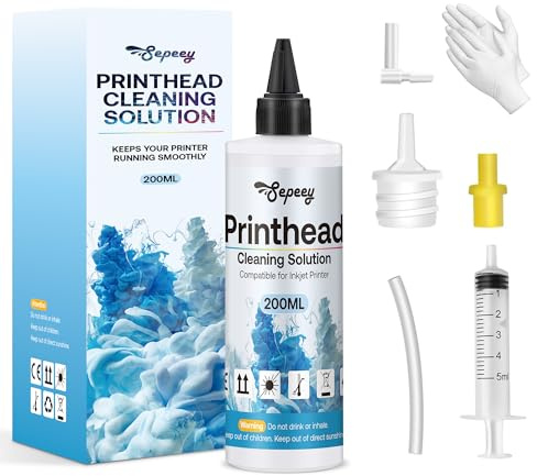 Printhead Cleaning Kit 200ml for Epson, HP | Brother Inkjet Printhead Cleaning Kit, Printer Cleaning Solution for Canon Print Head Liquid Nozzles