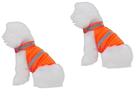 BUGUUYO 2st Hund Sichere Weste Reflektierendes Sicherheitsgeschirr Für Haustiere Fliehen Kühlweste Für Hunde Mittelgroß Warnweste Diensttierweste Hundeleine Doppelleine Für Hunde Orange