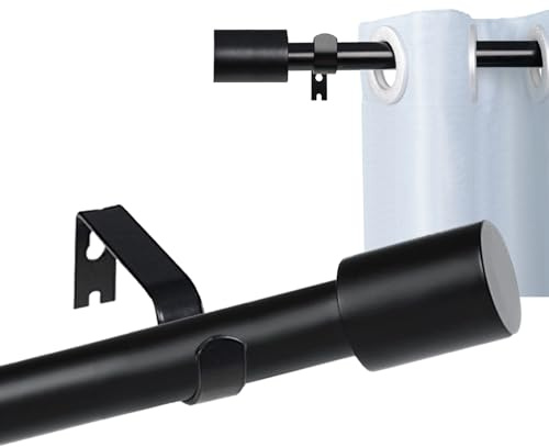 Ulinkbee Curtain Poles, Curtain Poles For Eyelet Curtains Metal Extendable Curtain Rod Curtain Rail for Windows Door, Bedroom, Living room, Office