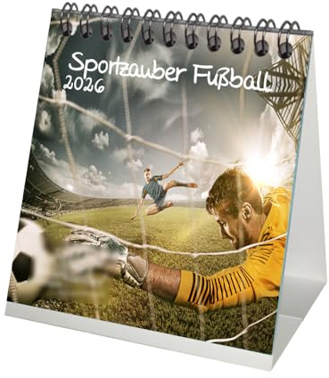 Sportmagi fotboll bordskalender 10 cm x 10 cm för 2026, fritid, sport, fitness, själsmagi