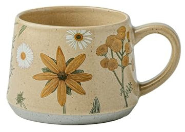 FAJNUZI2024 Tazze Tazza da caffè in Ceramica Big Belly, capacità 12,17 oz, Motivo Floreale, Set da 1 for Coppia di Tazze da Ufficio Tazzine caffè