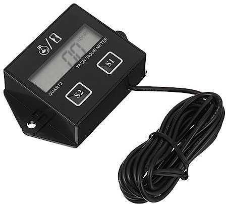 MUCKLILY 2 Piezas tacómetro de motocicleta digital suministros para contador de horas de medidor de horas de vibración acumulador de horas abdominales Negro