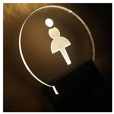 Cartello luminoso per la toilette, Insegna luminosa for bagno for uomini e donne, ultra luminosa, con bordo illuminato(A)