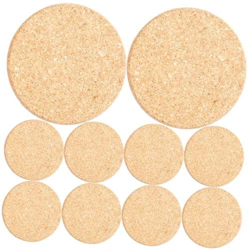 GALPADA 10pièces sous-Verres Liège Ronds pour Plantes Antidérapants et Multifonctionnels Tapis pour Pots de Fleurs