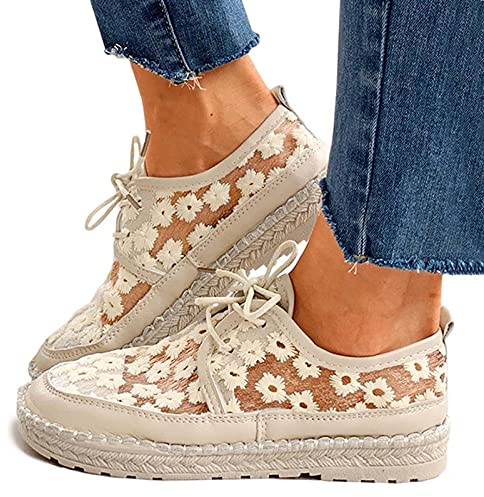 Generisch Scarpe in rete da donna, scarpe basse, scarpe da ginnastica bianche, eleganti e leggere, comode, estive Dirndl, in rete piatta, da sposa, da donna