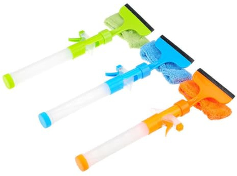 MOTHNUR Multi-function Window Squeegee Cleaner with Spray Wiper for Glass Mirrors Car and Home Windows Drying Green Color for Smooth Surfaces and Daily Use
