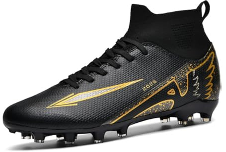 IFIKK Herren Hochschaft Fußballschuhe, Mehrfarbig Designs, Böden für Festen Boden und Kunstrasen, Stylischer Flügelakzent, für Fußballtraining und -Spiele (A03,39)