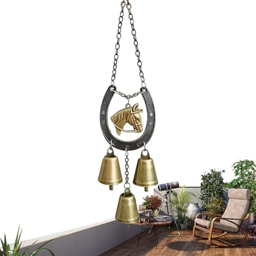 Gihioue Carillón de viento para exteriores, carillón de viento con campana y sonido suave de hierro, decoración para el hogar, regalo decorativo para él, Navidad, mamá al aire libre