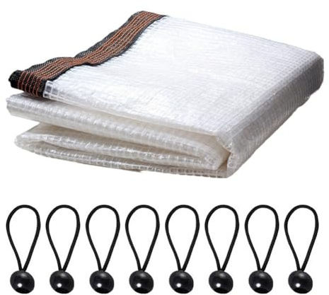 Kivivaka Bâche de jardin transparente en polyester-PVC pour serre et utilisation en extérieur, imperméable, résistante au gel, renforcée avec œillets, 2 x 3 m, 2 x 2 m