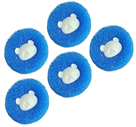 Washing Machine Hair Catcher 5pcs Bear Design Laundry Balls – Lint And Pet Hair Remover Sponge For Washer And Dryer | Clothing Protector Anti Debris Laundry Filter Washing Accessory