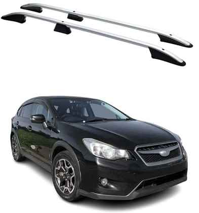 OMAC Dachreling Dachgepäckträger kompatibel mit Subaru XV GP 2012-2018 Aluminium Silber 2X