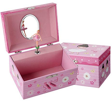TAOPU Girls Musical Jewelry Box with Dancing Ballerina Little Girls Gift for Kids Jewel Storage Music Box for Kids Ages 3-10